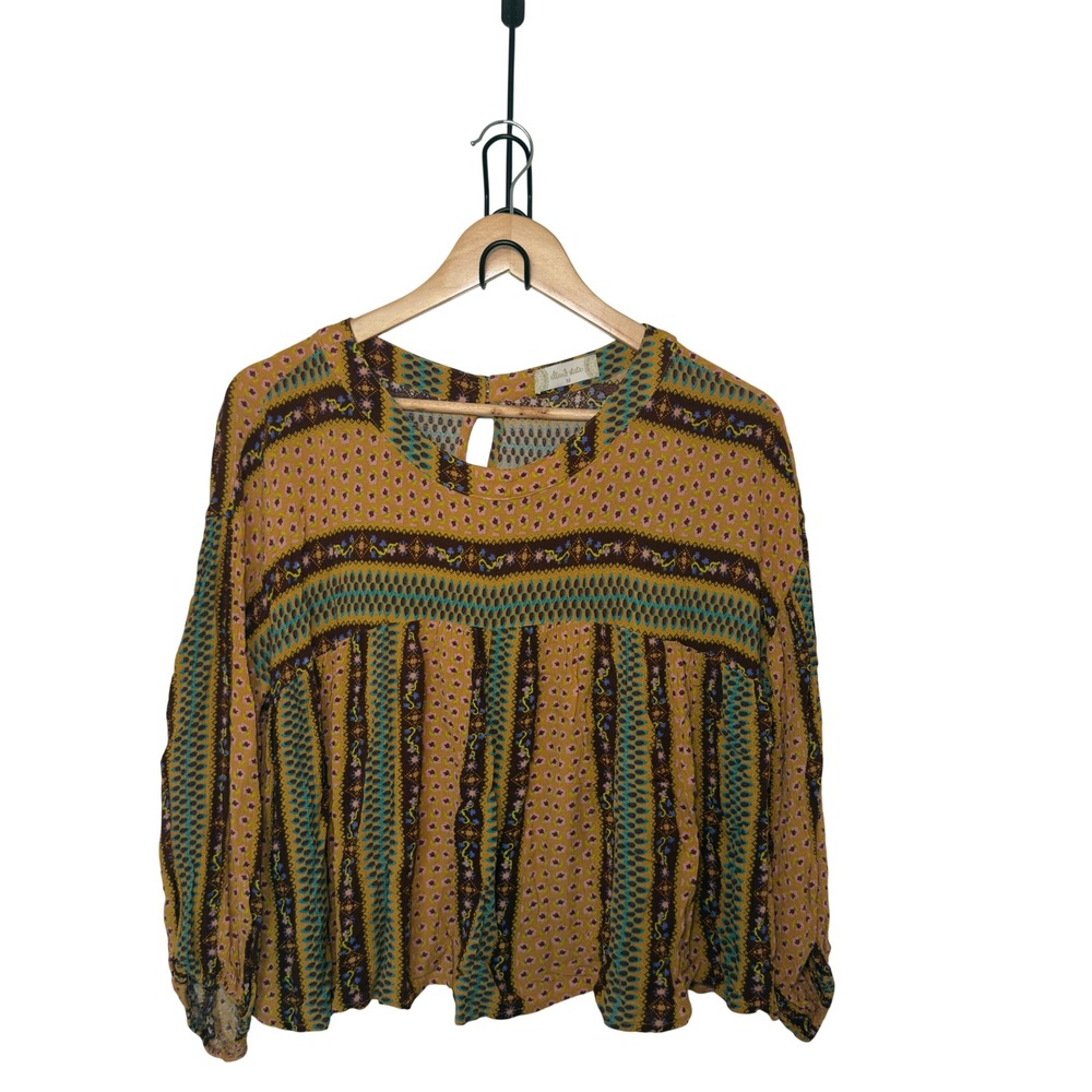 Altar"d State Medium Boho Cropped Patchwork Swing Top Ditsy Floral Whimsigoth